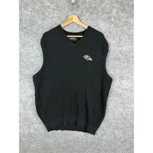 Vintage Baltimore Ravens Sweater Mens XL Pullover Vest Chunky Knit NFL Football